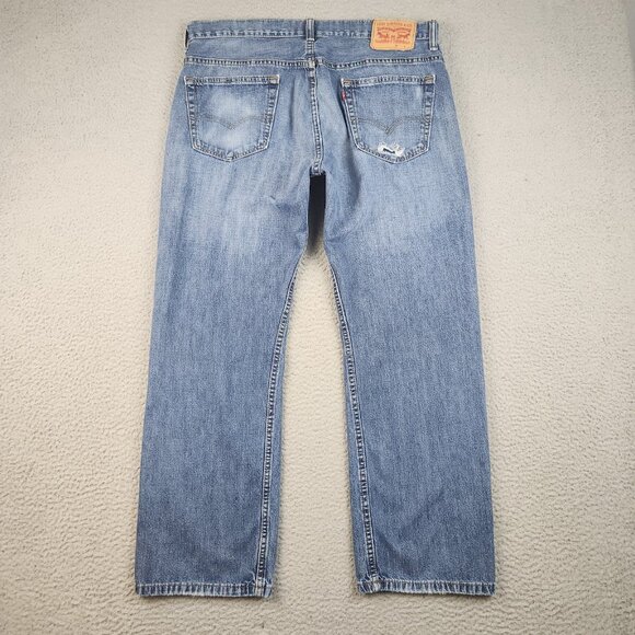 Levi's 569 Jeans Men's 34x30 Blue Loose Fit Straight Leg Distressed Denim Pants - Picture 2 of 16